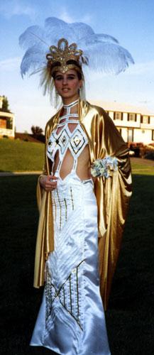 Leslie Bittner (NA87) wearing a dress by Kris Andersson to the '88 Prom.