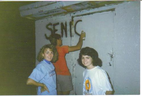 Eric Kosko, Jen Katus,Annette Grinager painting the pumphouse