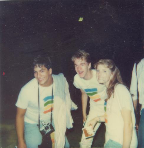 Dave Roman ('87), Kris Andersson, Michelle Rupert on Drama Club field trip 1987